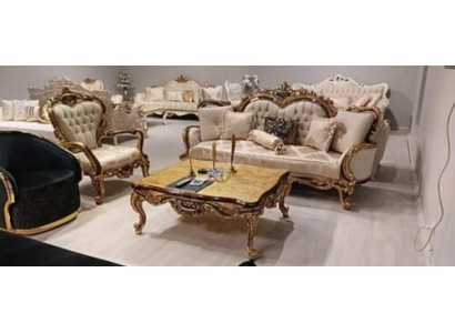 Klassische Wohnzimmer Sofa Polster Couch 3tlg. 3+1 + Couchtisch für Ihr Zuhause