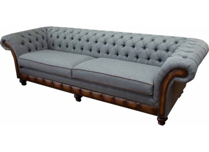 Luxus Sofa 4 Sitzer Wohnzimmer Chesterfield Couch Design Grau Sofas Neu