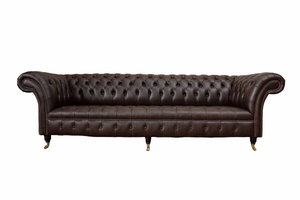 Sofa 4 Sitzer Chesterfield Couch Luxus 245cm Ledersofa Couchen Möbel