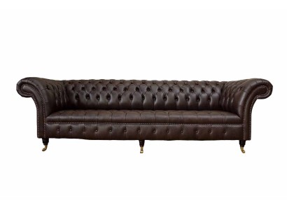 Sofa 4 Sitzer Chesterfield Couch Luxus 245cm Ledersofa Couchen Möbel