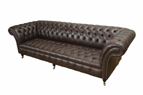 Sofa 4 Sitzer Chesterfield Couch Luxus 245cm Ledersofa Couchen Möbel