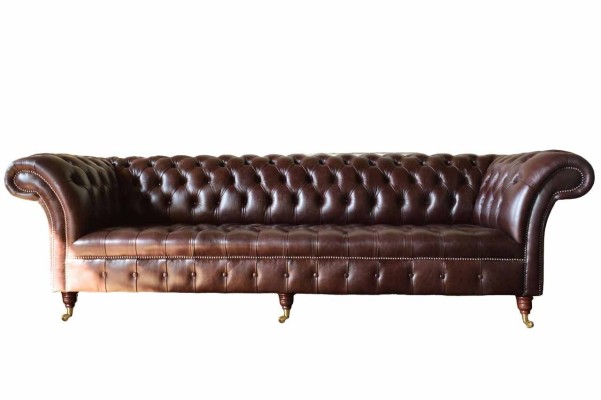 Sofa Chesterfield Couch Polster Sitz Leder Couchen Braun Designer 