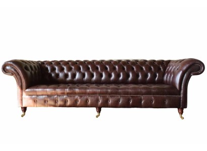 Sofa Chesterfield Couch Polster Sitz Leder Couchen Braun Designer 