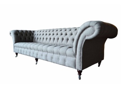 Grau Viersitzer Sofa Stoff Wohnzimmer Design Couchen Polster Sofas Neu