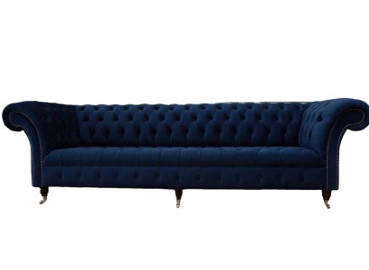 Sofa Chesterfield Sofas 4 Sitzer Couch Polster Stoff Wohnzimmer Möbel