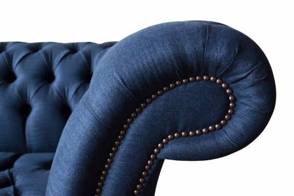 Диван-трехместный роскошный Честерфилд, 3-местная синяя кушетка, новый диван.
