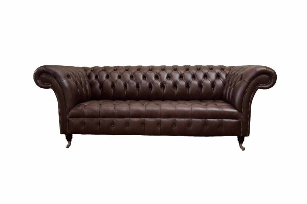 Sofa 3 Sitzer Chesterfield Ledersofa Wohnzimmer Designer Couchen Polster