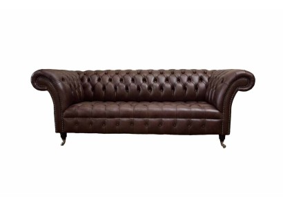 Sofa 3 Sitzer Chesterfield Ledersofa Wohnzimmer Designer Couchen Polster