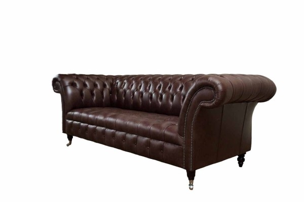 Sofa 3 Sitzer Chesterfield Ledersofa Wohnzimmer Designer Couchen Polster