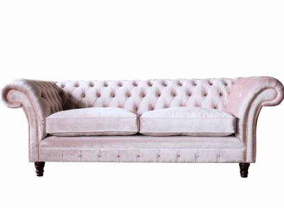 Sofa 3 Sitzer Couch Möbel Design Chesterfield Sitz Textil Polster Neu