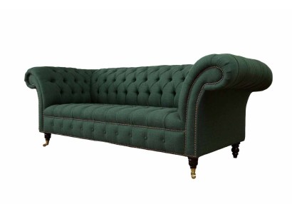 Dreisitzer Couch Textil Grün Polster Möbel Chesterfield Sofas Couchen