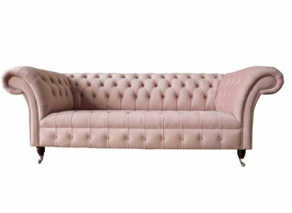 Chesterfield диван на 3 места розовый дизайн тканевые диваны полуторы текстильные.