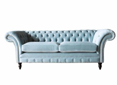 Chesterfield 3-местный обивочный диван из текстильной ткани в современном стиле, новый.