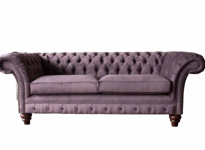 Chesterfield Лиловый диван 3-местный гостиная тканевый диван обивка диваны