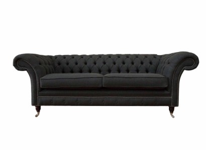 Диван Chesterfield для гостиной трехместный дизайн черный мебель новый