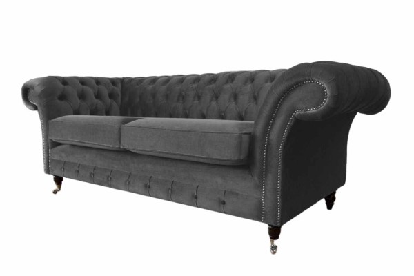 Sofa 3 Sitzer Luxus Textil Chesterfield Couch Sofas Polster Design Möbel