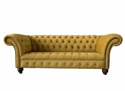 Chesterfield желтый диван обивка 3-местные диваны диваны трехместные