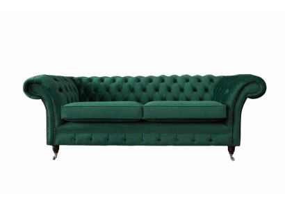 Sofa 3 Sitzer Grün Sofas Stil Luxus Wohnzimmer Design Chesterfield Neu