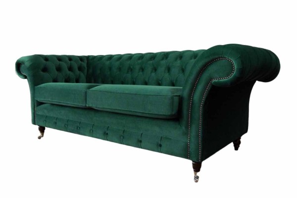 Sofa 3 Sitzer Grün Sofas Stil Luxus Wohnzimmer Design Chesterfield Neu