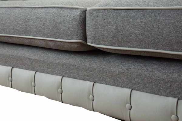 Sofa 3 Sitz Leder Möbel Sofas Stoff Grau Couch Polster Dreisitzer Neu