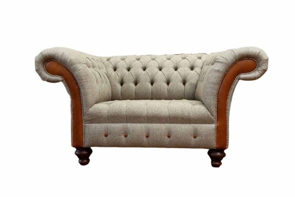 Chesterfield Sofa Обивка 1,5 местное диван Классический Один местный Серый Новый