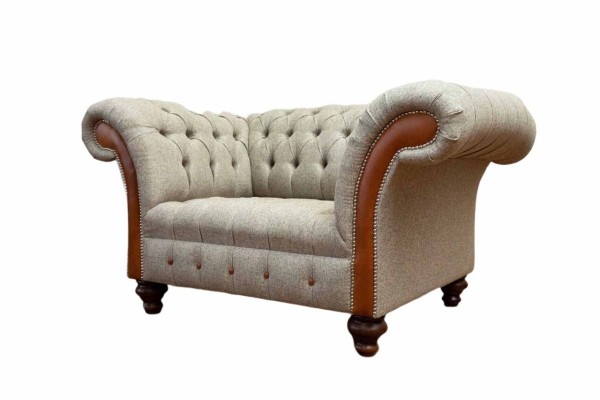 Chesterfield Sofa Обивка 1,5 местное диван Классический Один местный Серый Новый