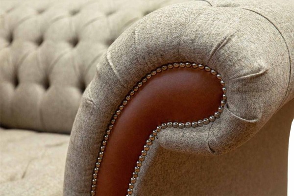 Chesterfield Sofa Обивка 1,5 местное диван Классический Один местный Серый Новый