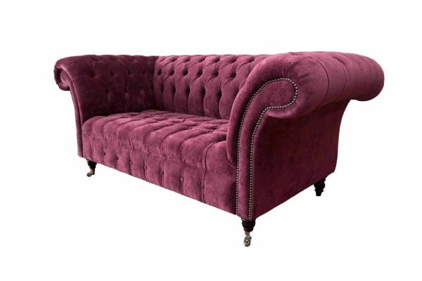 Sofa Luxus Textil Chesterfield Couch Sofas Polster 2 Sitzer Rosa Design