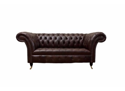 Sofa Couch Chesterfield Polster Sofas 2 Sitzer Leder Textil Lounge Neu