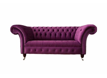 Englische Chesterfield Büro Sitzmöbel Einrichtung Sofa Couch 2 Sitz Violett