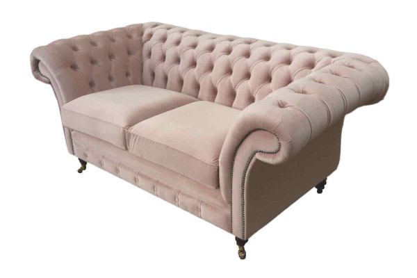 Sofa 2 Sitzer Couch Polster Chesterfield Wohnzimmer Design Textil Neu