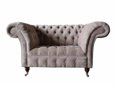 Диван Chesterfield Sofa Couch 1 местный из ткани роскоши, новый.