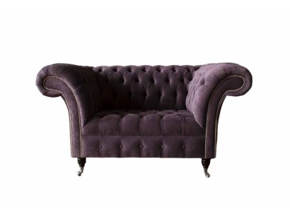 Sessel Chesterfield Samt Einsitzer Luxus Sessel Couchen Wohnzimmer Neu