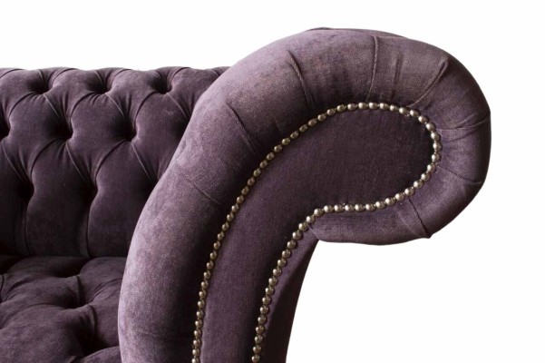 Sessel Chesterfield Samt Einsitzer Luxus Sessel Couchen Wohnzimmer Neu