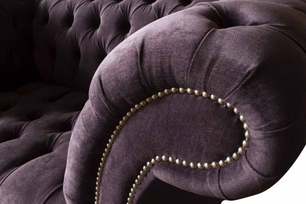 Sessel Chesterfield Samt Einsitzer Luxus Sessel Couchen Wohnzimmer Neu