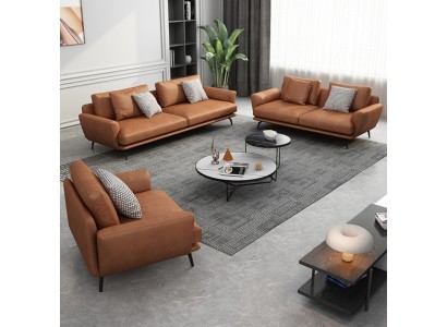 Polster Couchen Stoff Luxuriöse Wohnzimmer Sofagarnitur 3+2+1 Set Garnitur Leder