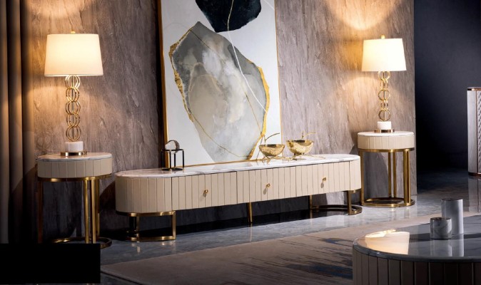 Комоды Гостиная Дизайнер Лакированный комод Буфет Боковое лоуборд Шкаф