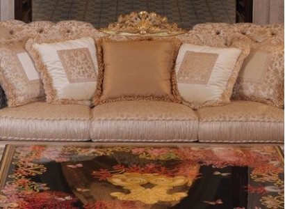 Chesterfield Классический трехместный диван-уголок из текстиля, 3-местный диван.