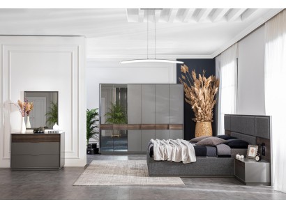 Набор кровать 2x тумбочка комод спальня полный 6 предметов дизайн современный