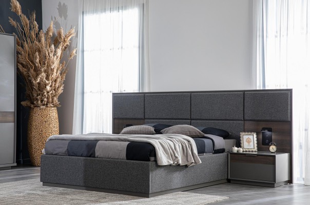 Набор кровать 2x тумбочка комод спальня полный 6 предметов дизайн современный