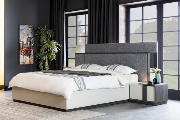 Современный дизайнерский спальня комплект прикроватные тумбочки кровать шкаф 4шт. Дерево новое белое