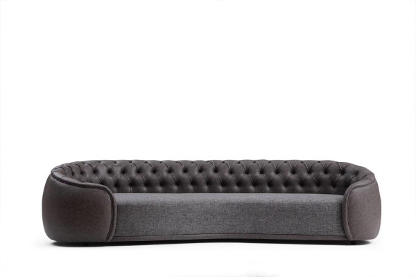 Sofa 4Sitzer Sofas Couchen Wohnzimmer Design Material Kunstleder Textil