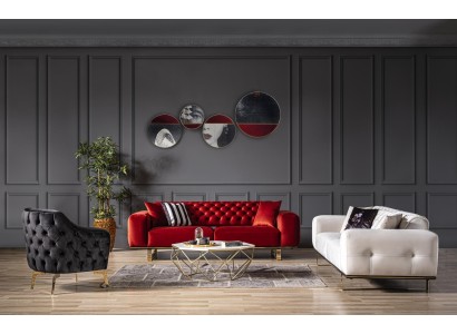 Разноцветный дизайнерский диванчик Chesterfield 3+2+1.