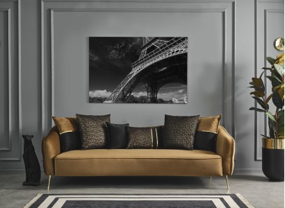 Sofa 3 Sitzer Braun Textil Wohnzimmer Design Couch Modern Neu Luxus