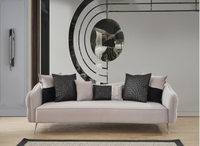 Sofa 3 Sitzer Couch Moderne Luxus Polster Wohnzimmer Textil weiße neu