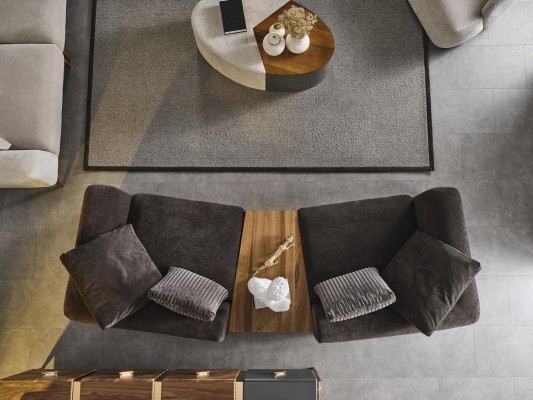 Sofa 3 Sitzer Polster Sofas Textil Wohnzimmer Neu Möbel Modern grau