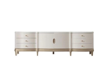 Буфет Шкаф RTV Гостиная телевизор Деревянная Мебель Белый Низкое Люкс