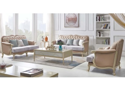 Rosa Möbel Sofagarnitur Sofa 3 2 1 Sitzer Wohnzimmer Design 3tlg.