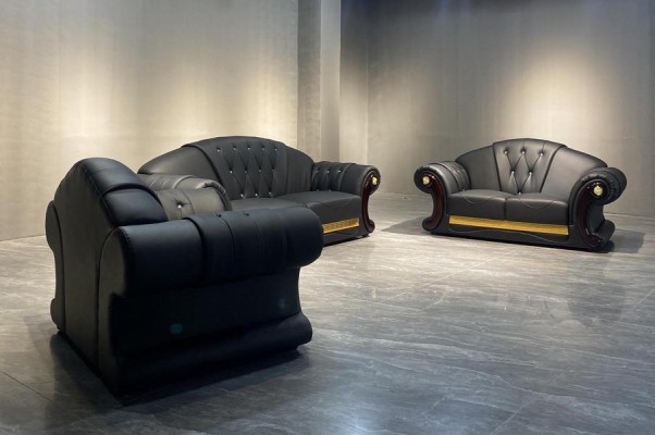 Кожаный диван, 3 шт. Комплект гарнитура для гостиной