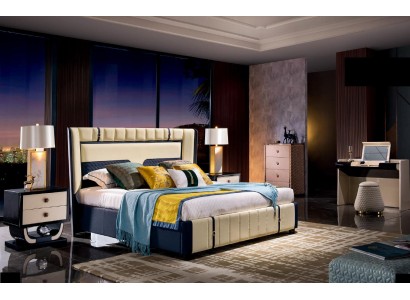 Дизайн спальни 5-частый комплект мебели: кровать, прикроватная тумбочка.